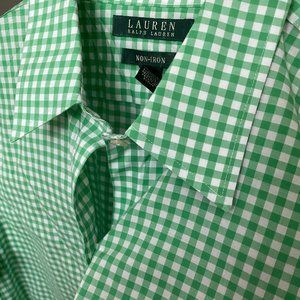 Lauren by Ralph Lauren Blue Check No Iron Shirt